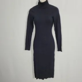 L'Agence Black Jeanne Knit Turtleneck Sweater Midi Dress Size X-Small