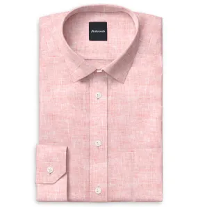 Long Sleeve Linen Shirt in Peach
