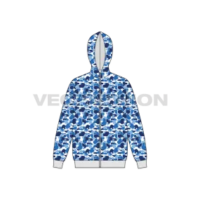 Mens Full Zip-up Camo Hoodie