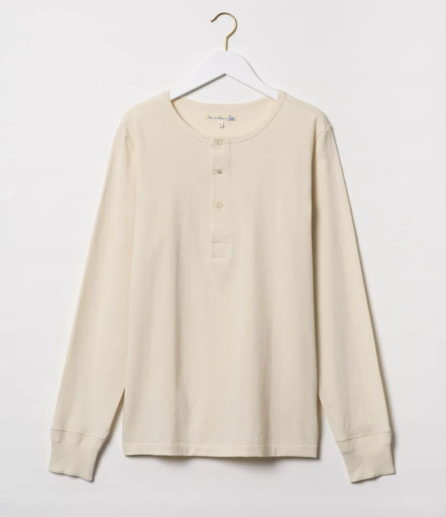 MERZ B. SCHWANEN 206 LOOPWHEELED HENLEY NATURE