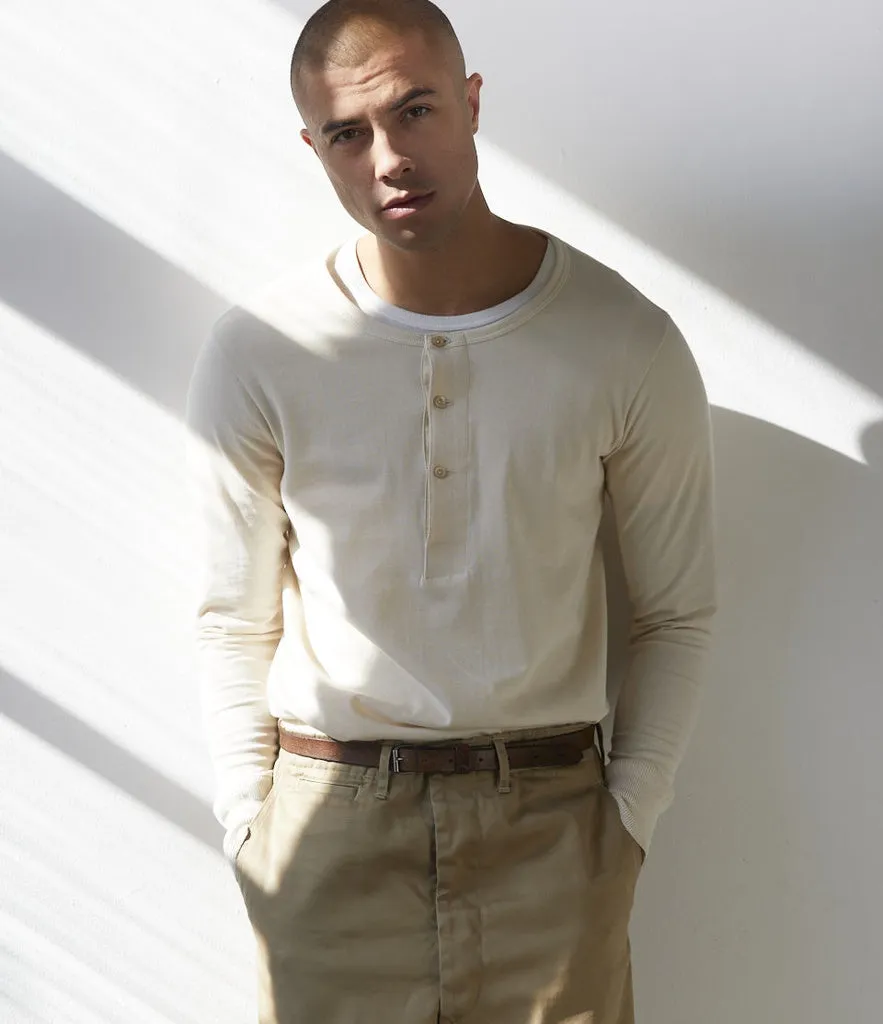 MERZ B. SCHWANEN 206 LOOPWHEELED HENLEY NATURE