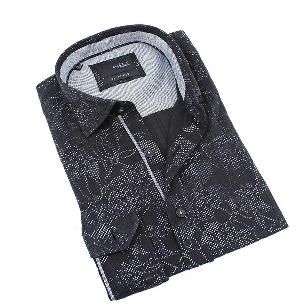 Modern Digital Print Floral Button Down Shirt