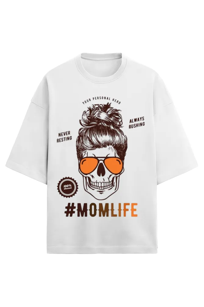 mom's life printed tshirt