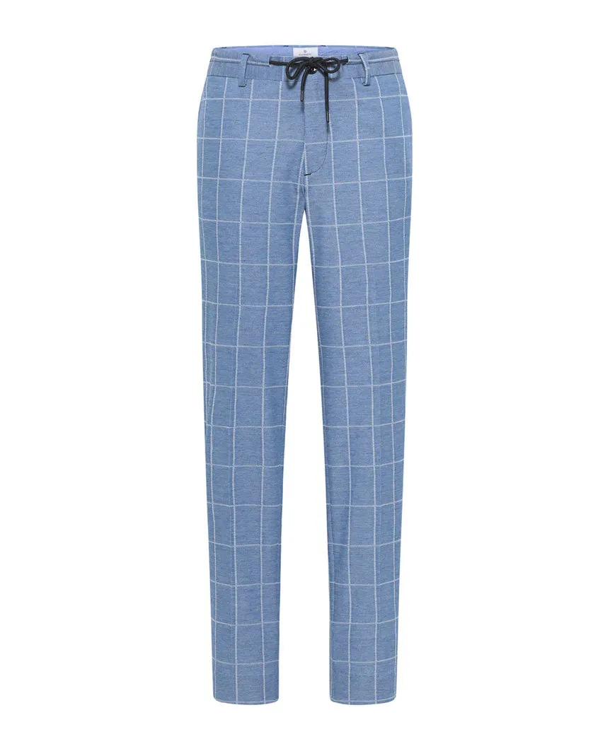 Navy Chino Check Slim Fit Pant