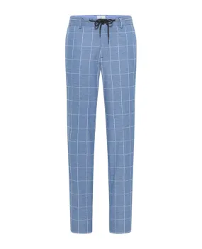 Navy Chino Check Slim Fit Pant