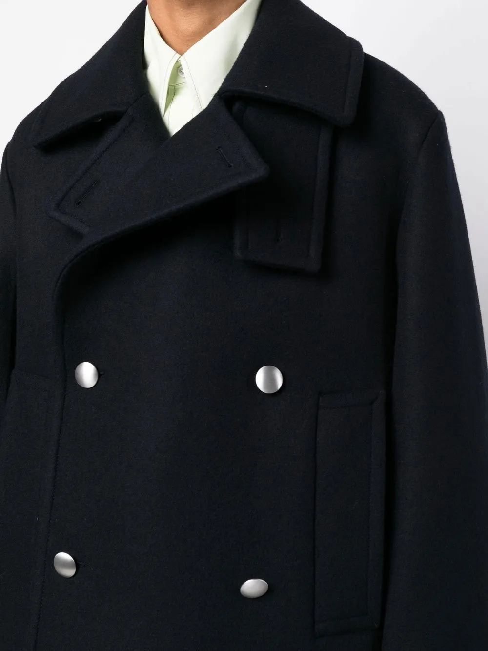 Notched-collar double-breasted coat