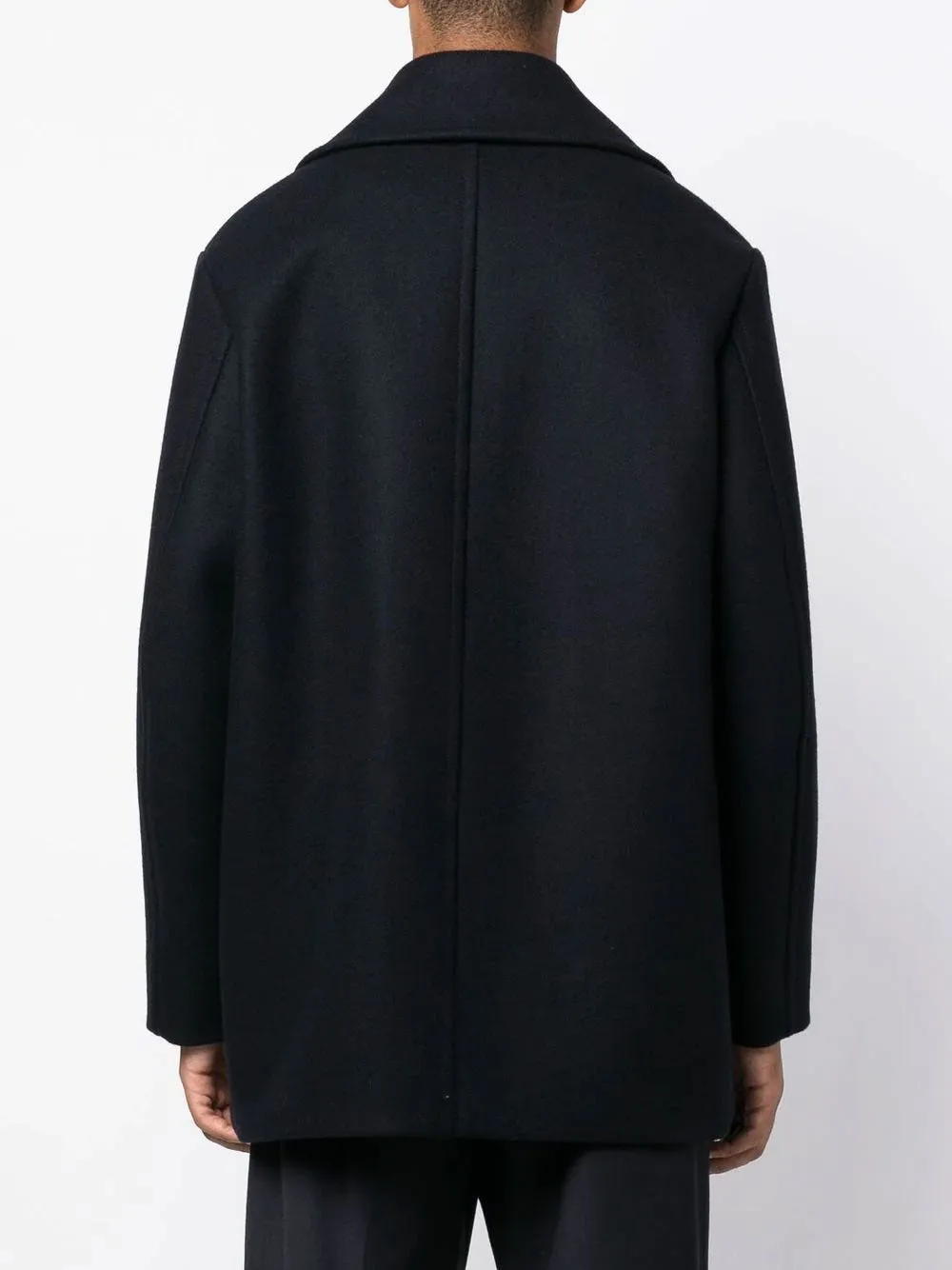 Notched-collar double-breasted coat