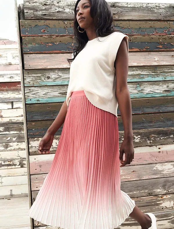 Odessa Ombre Pleated Skirt
