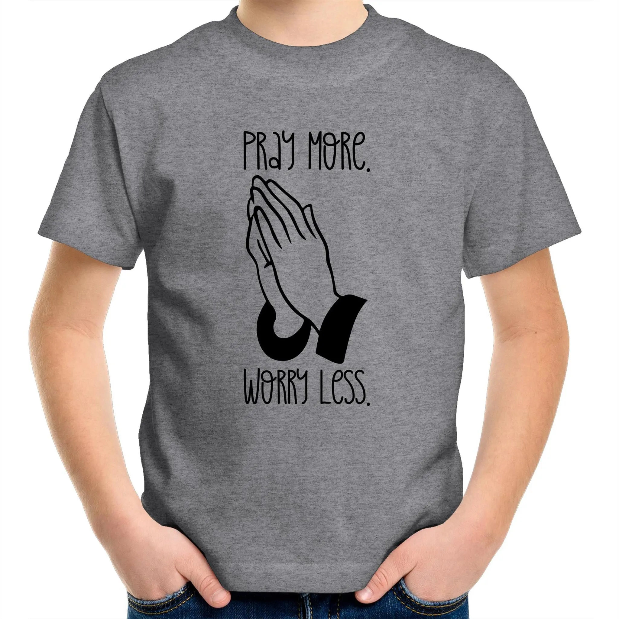 Pray More. Worry Less. Kids & Youth T-Shirt