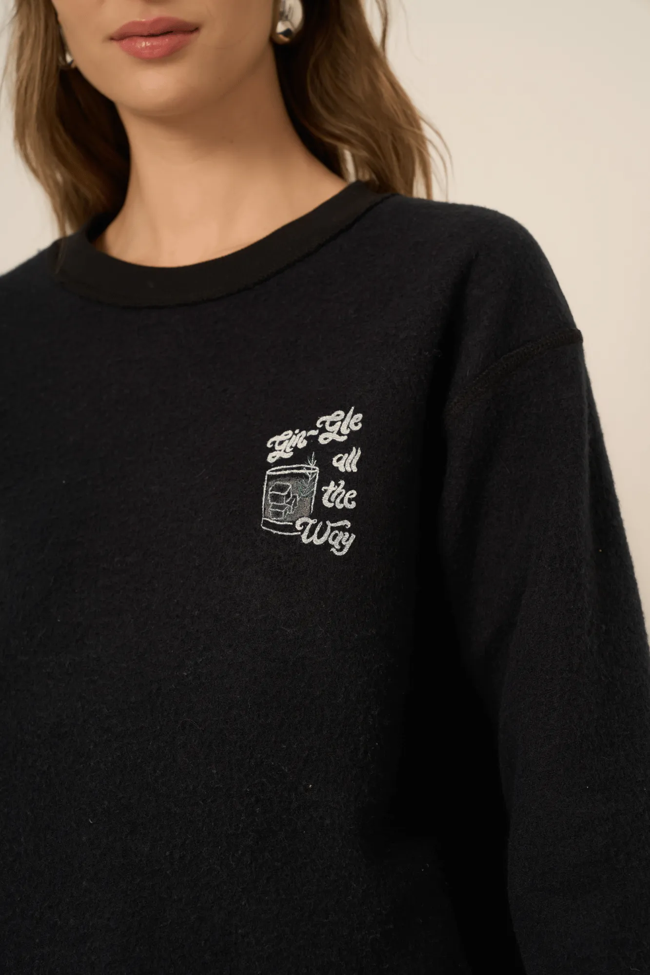 Prosecco/Gin Holiday Reversible Sweatshirt - Black
