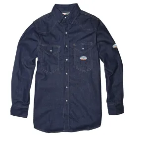 Rasco FR Men's Blue Denim Lightweight Work Shirt FR1021DN