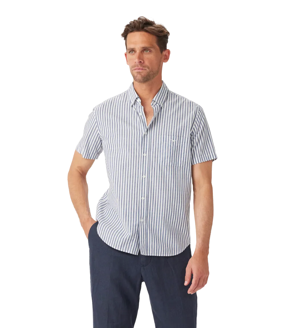 R.M.Williams - Regular Shirt - Stripe - Short Sleeve - Blue & White