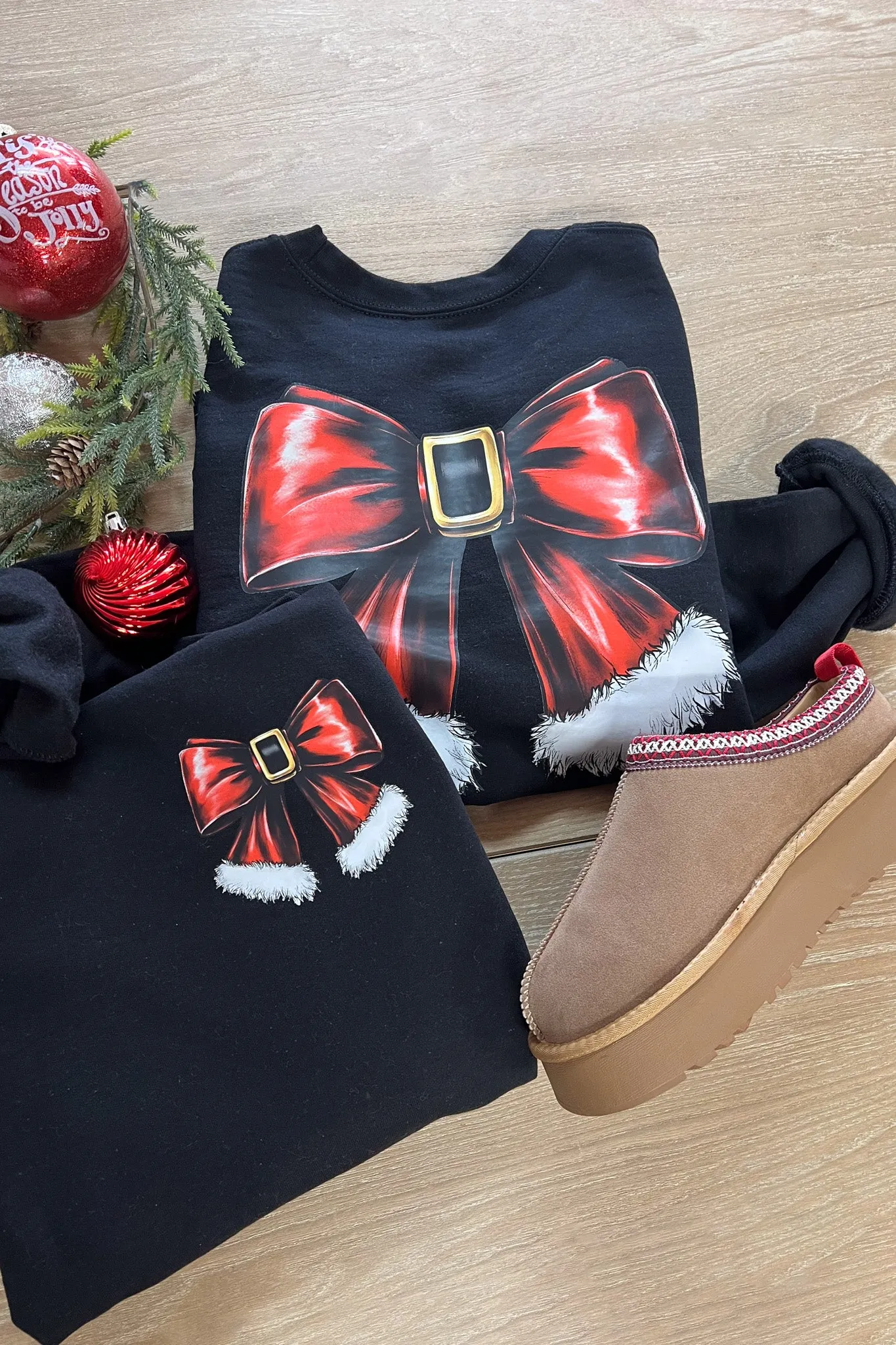 Santa Bow Sweatshirt