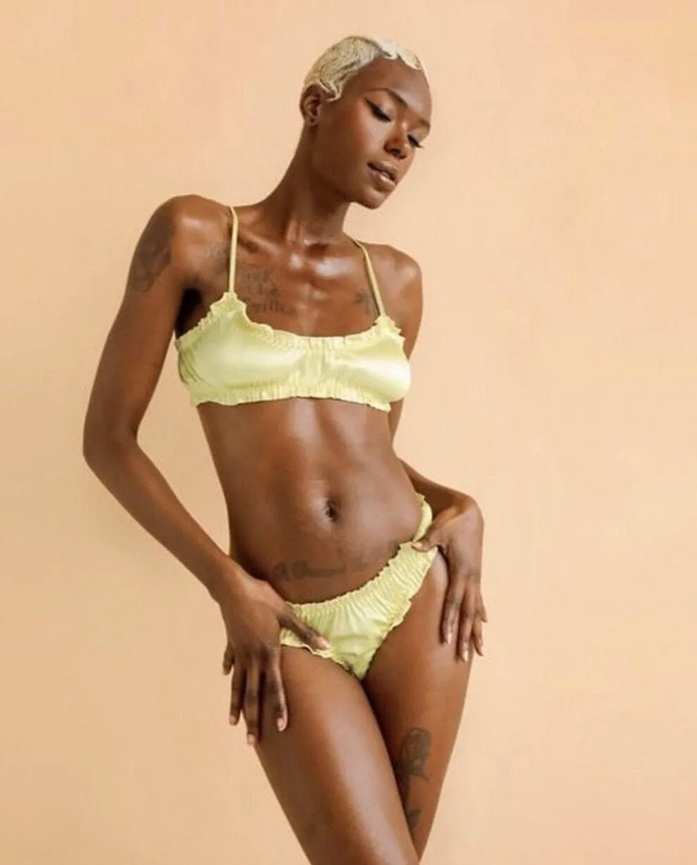 Silk Bralette Underwear Set
