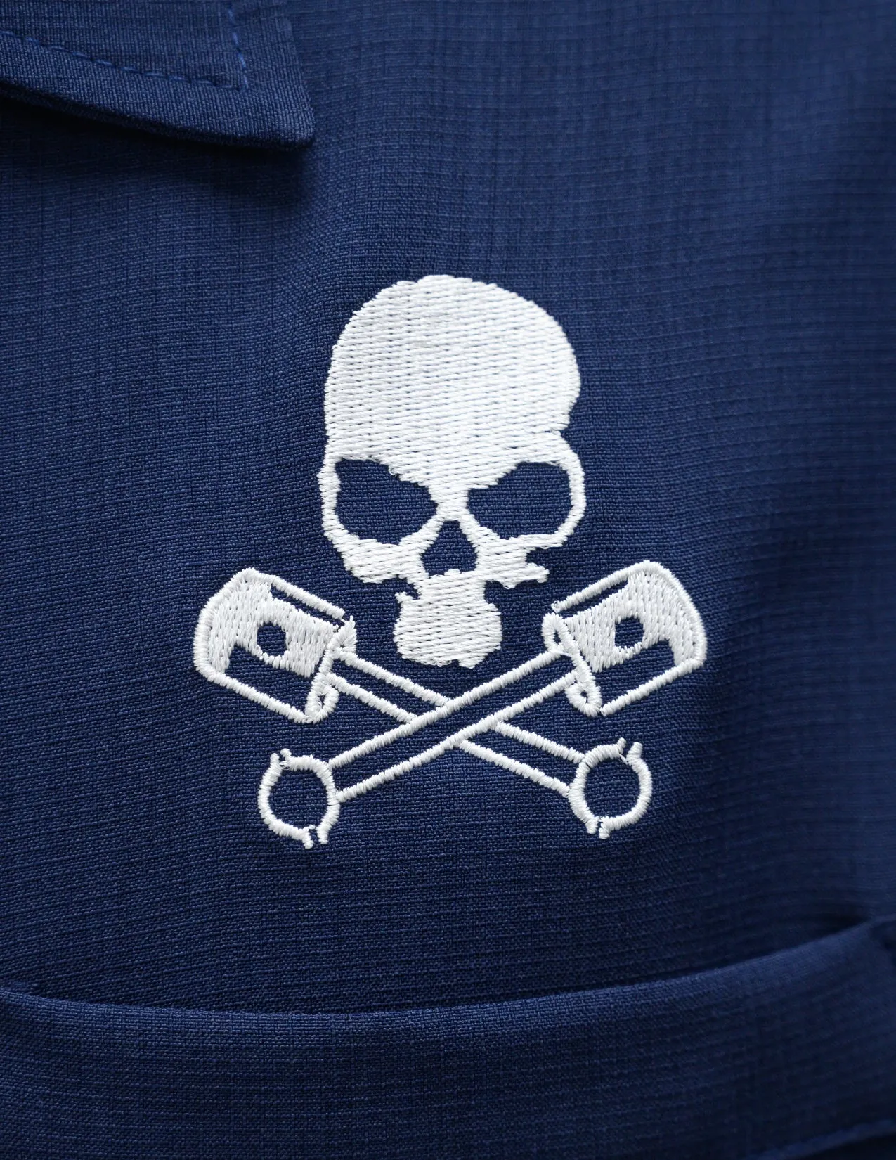 Skull Piston Racer in Navy/Silver/White