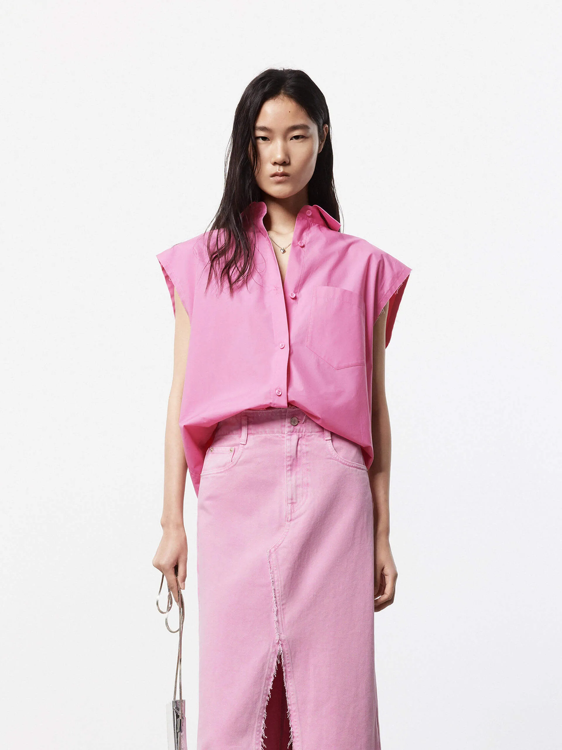 Sleeveless Cotton Shirt