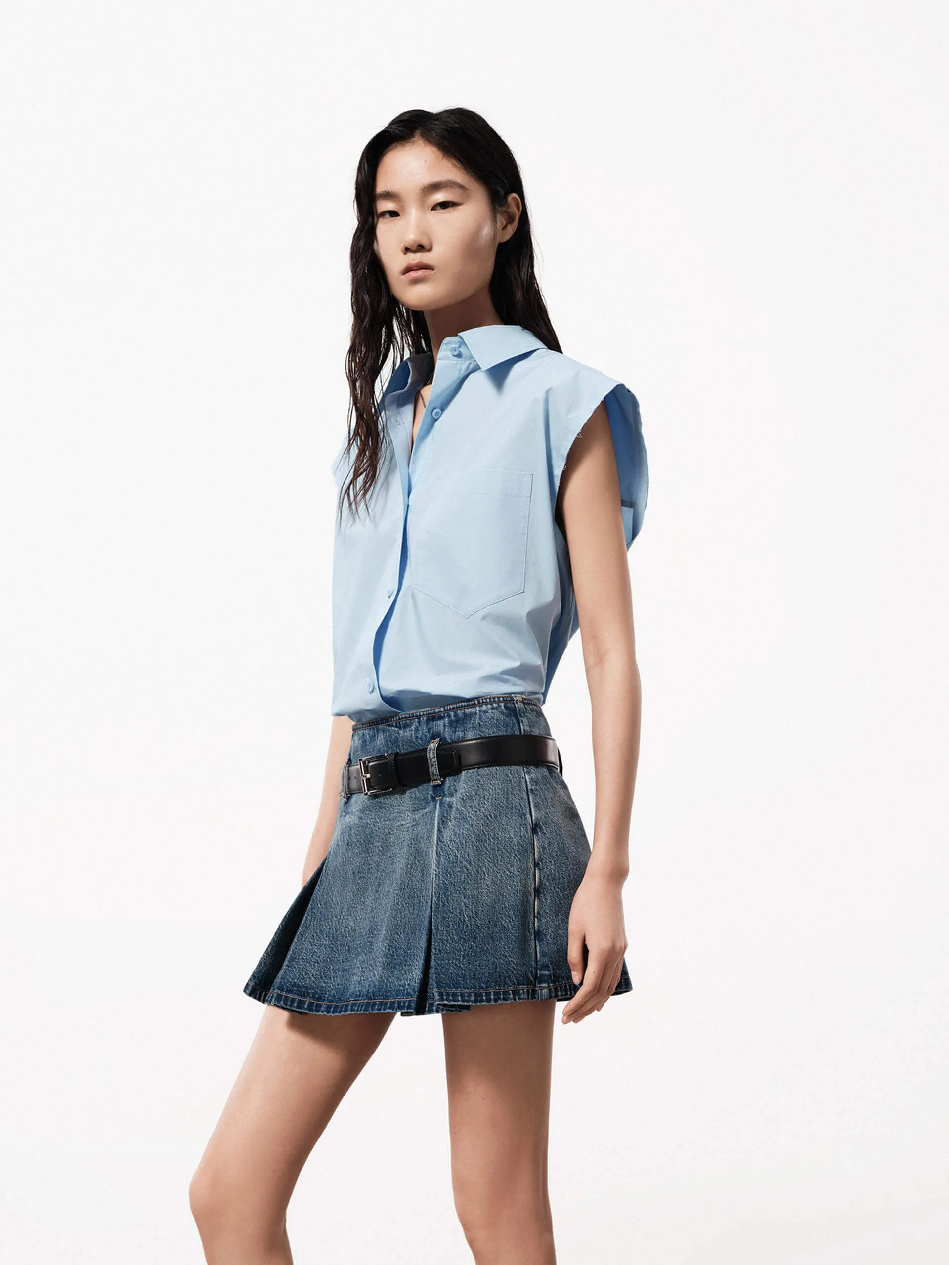 Sleeveless Cotton Shirt