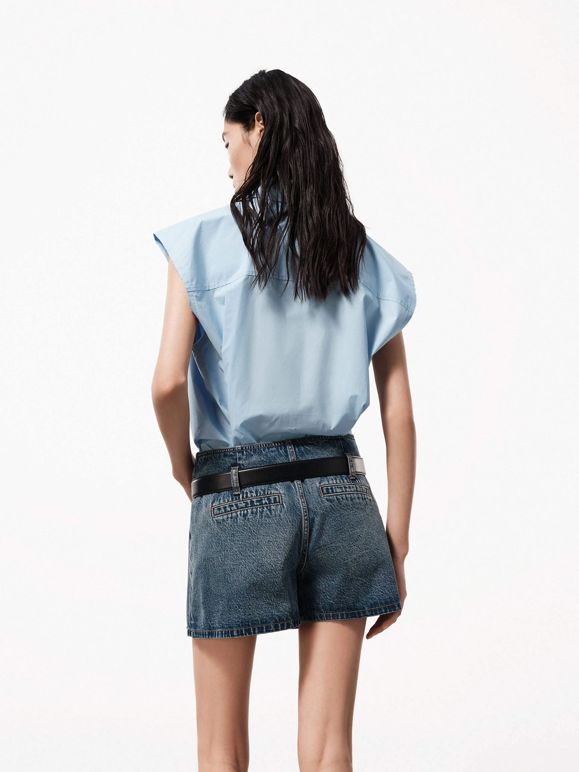 Sleeveless Cotton Shirt