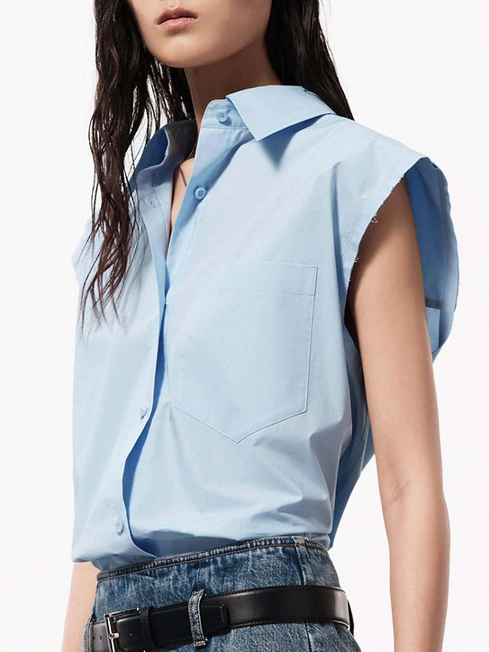 Sleeveless Cotton Shirt