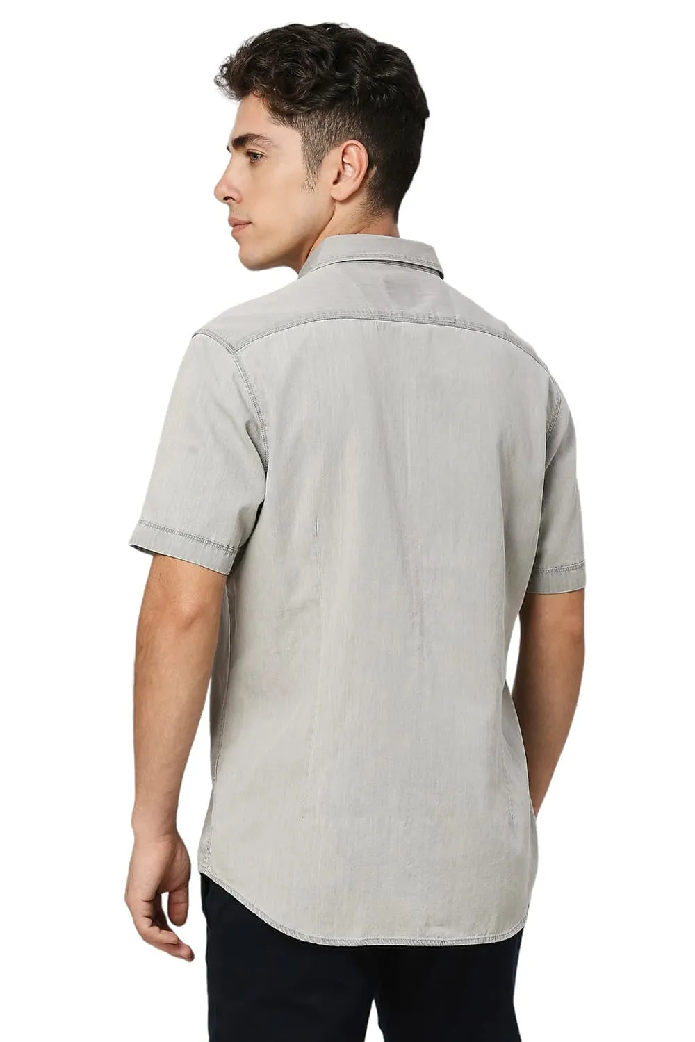 Slim Fit Cotton Sulphur Halfsleeves Shirt