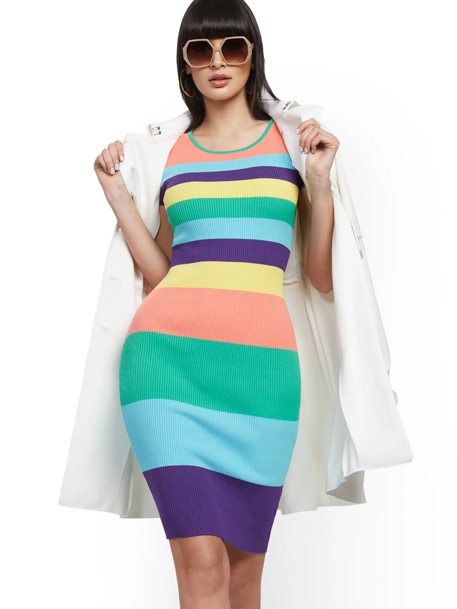 Stripe Sweater Sheath Dress