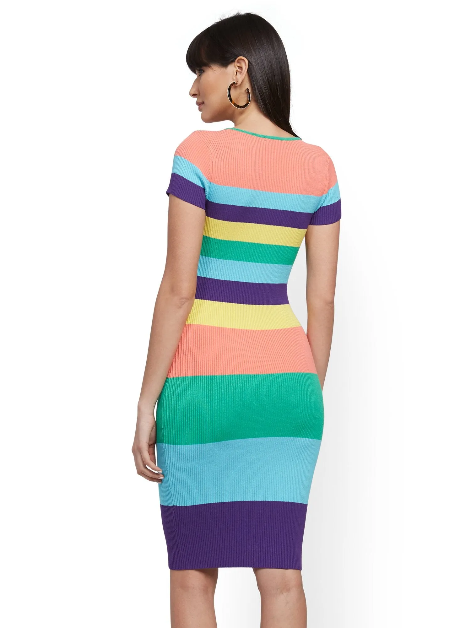 Stripe Sweater Sheath Dress