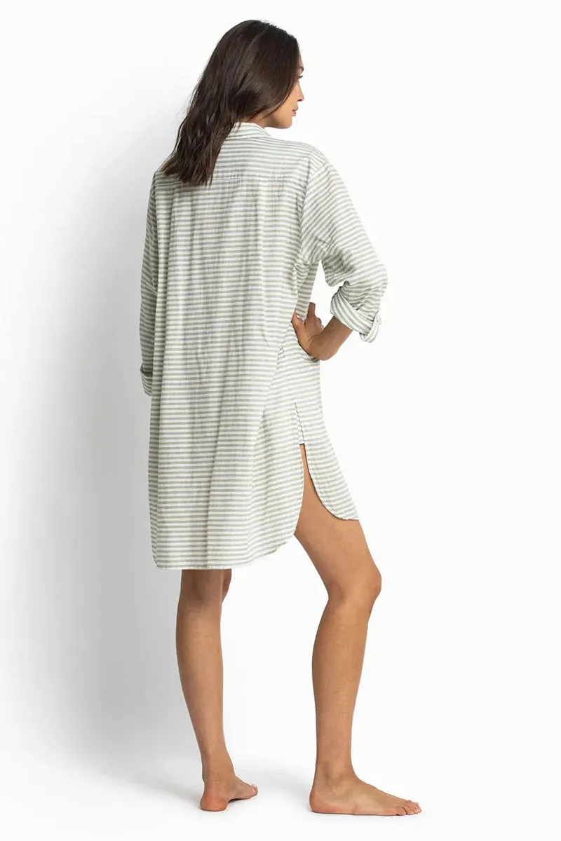 Summer Stripe Painters Shirt Khaki