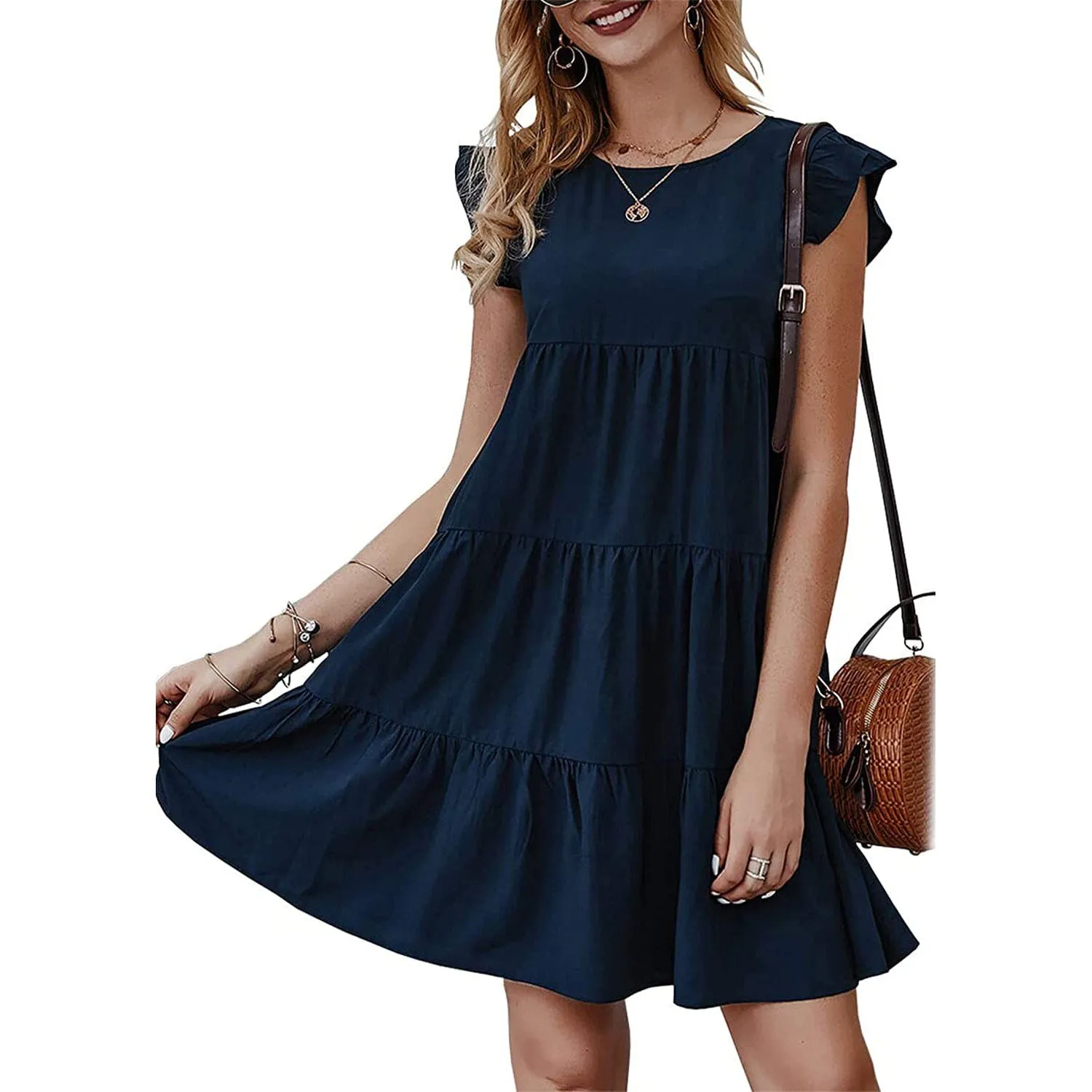 TastyHottie - Women's Sleeveless Ruffle Sleeve Summer Dress