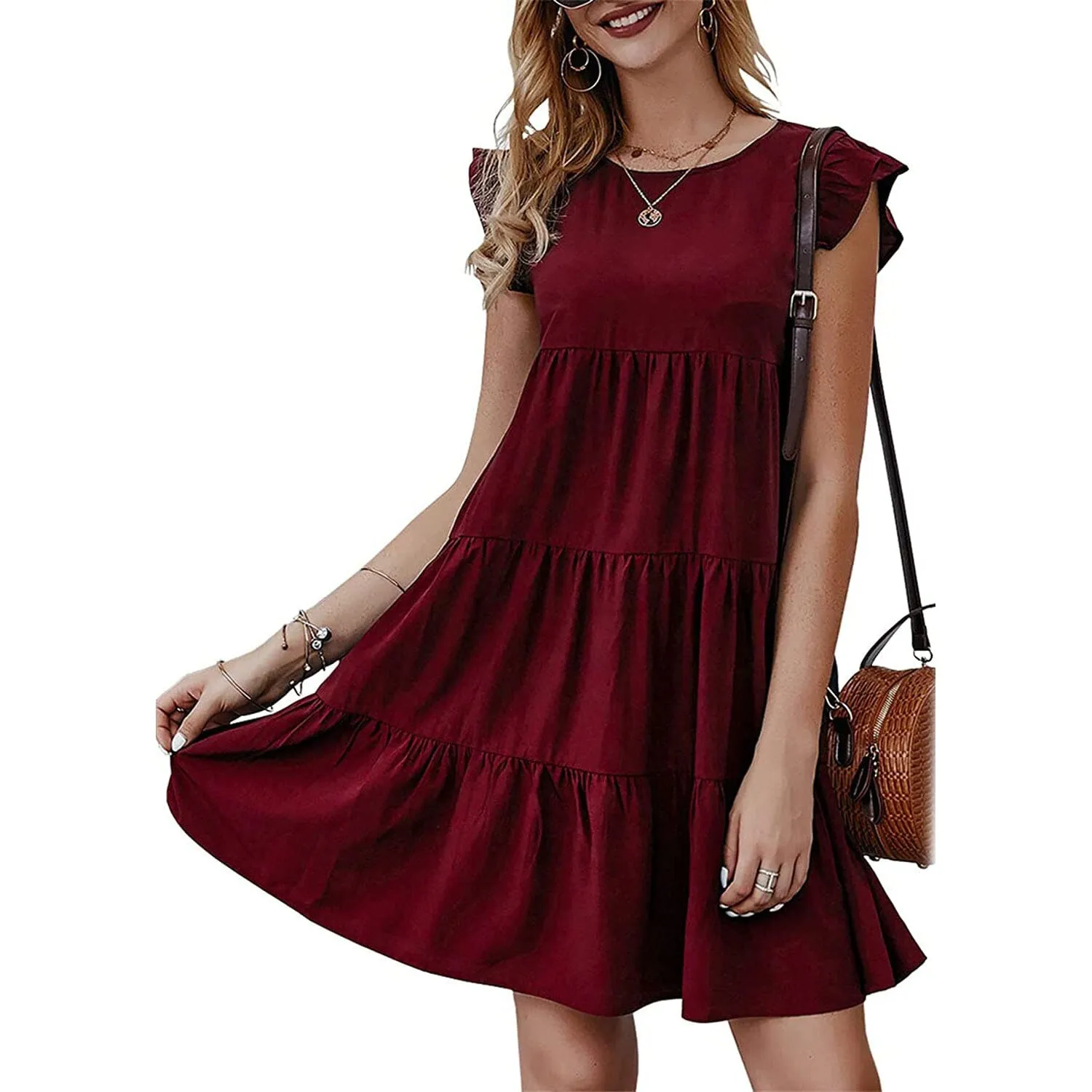 TastyHottie - Women's Sleeveless Ruffle Sleeve Summer Dress