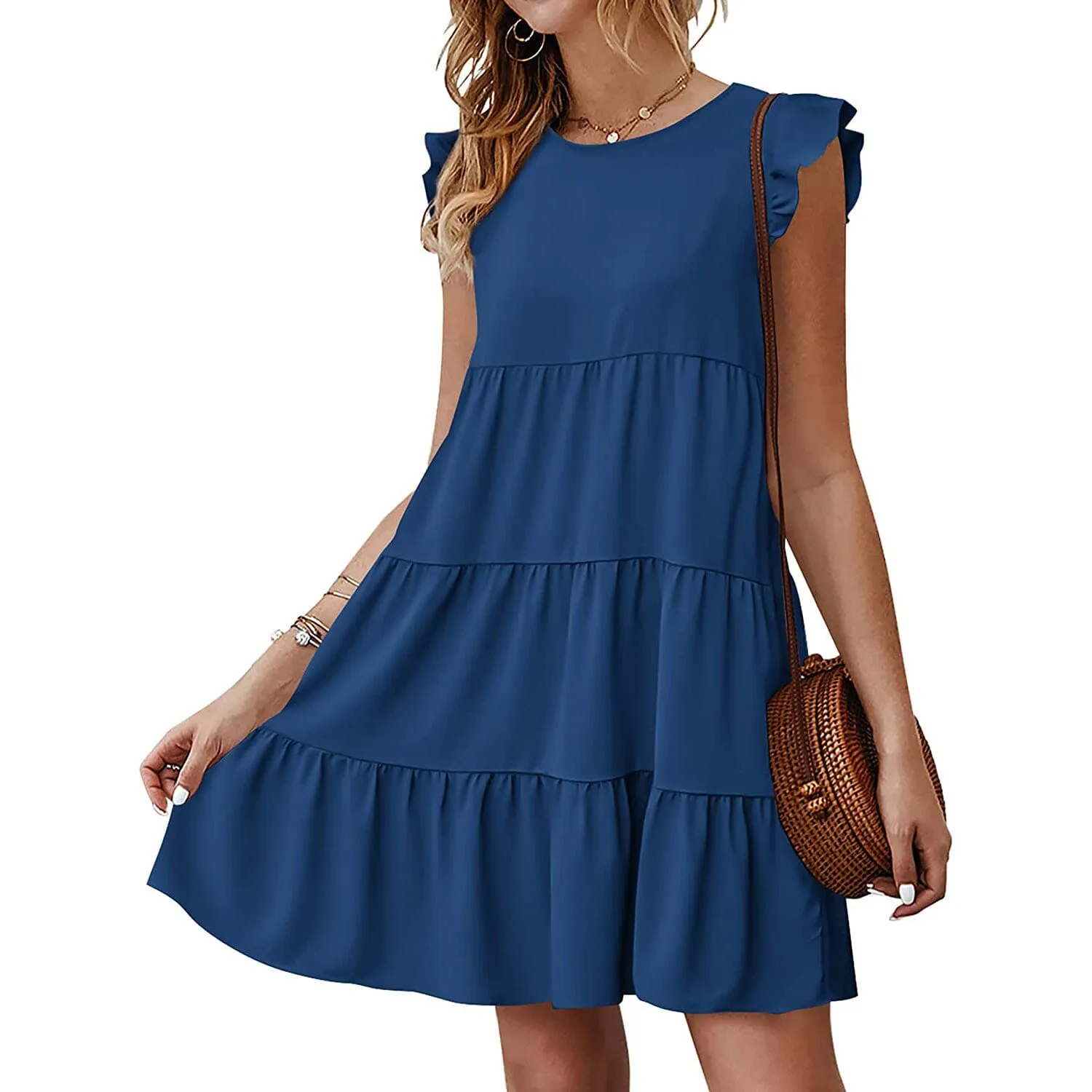TastyHottie - Women's Sleeveless Ruffle Sleeve Summer Dress