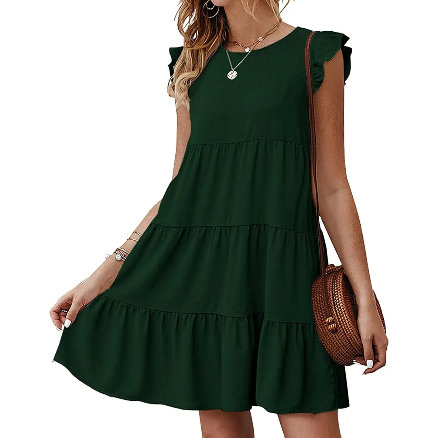 TastyHottie - Women's Sleeveless Ruffle Sleeve Summer Dress