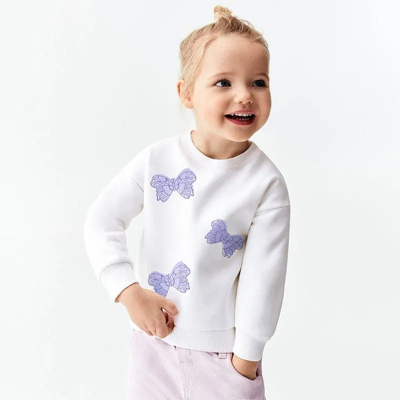 Toddler/Kid Girl's Purple Butterflies Print Design Sweatshirt