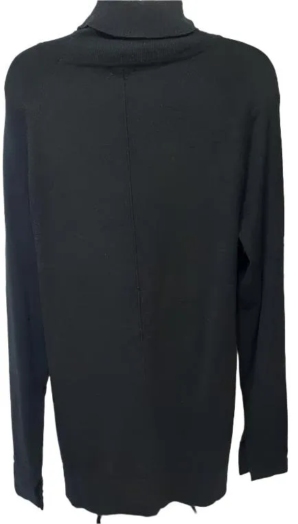 Top-Pullover-Black-Turtle Neck Long Sleeve-Women's-2239084H