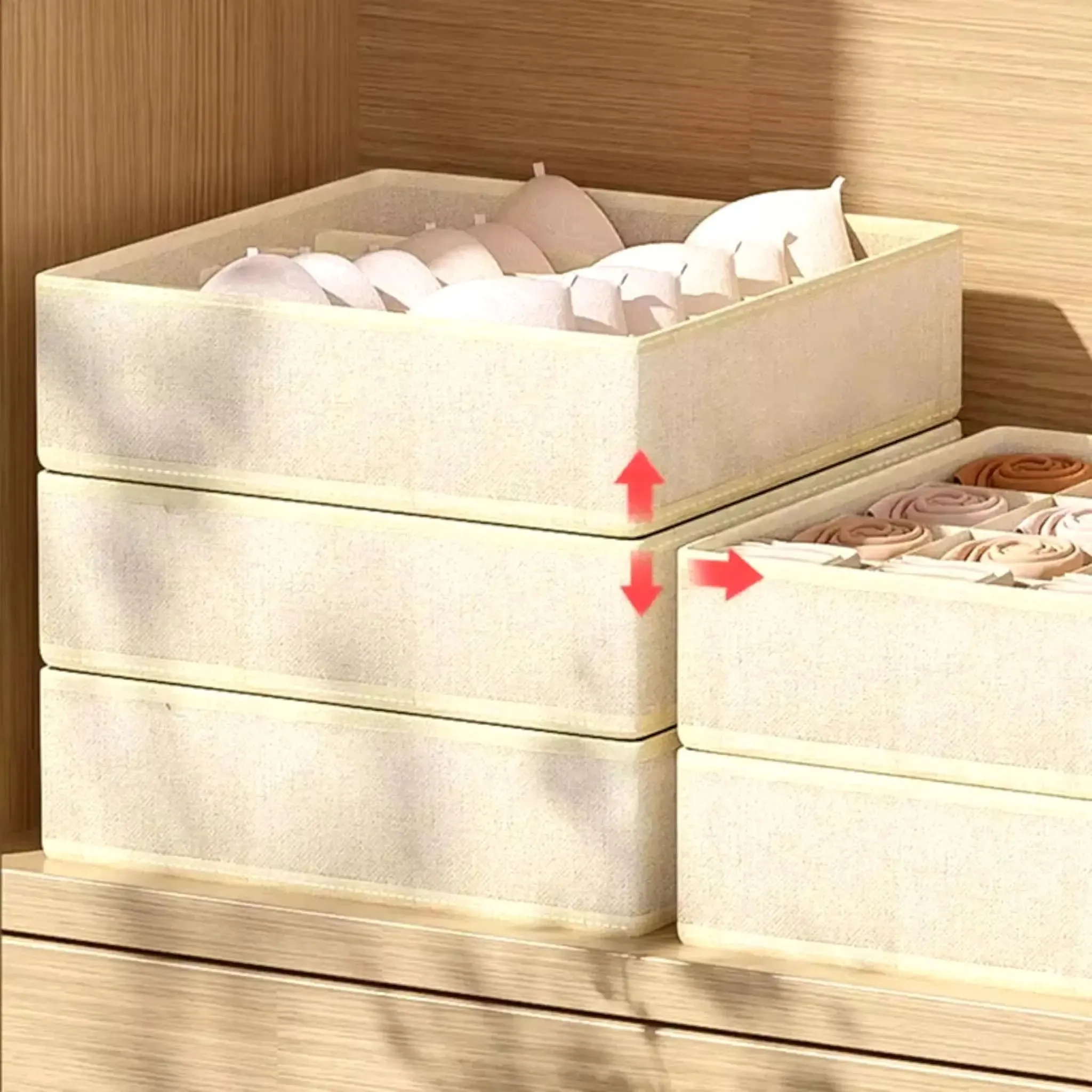 Underwear Storage Box – Drawer Organizer with 16, 24, or 7 Grids