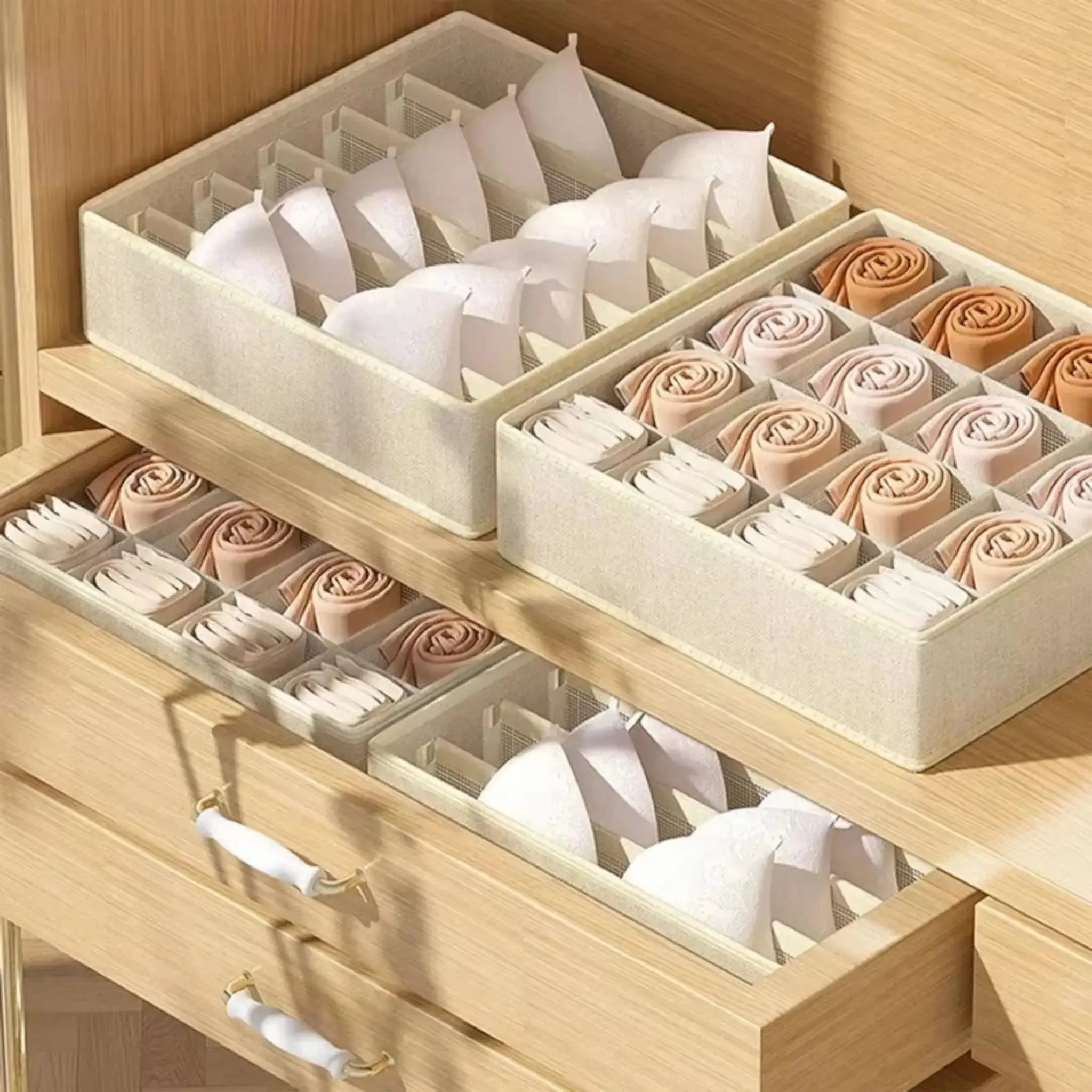 Underwear Storage Box – Drawer Organizer with 16, 24, or 7 Grids