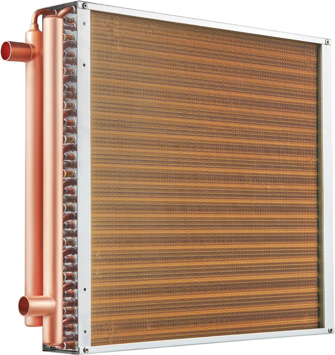 Vevor Heat Exchanger Water to Air 20" x 20" with 3-Row 3/8" Copper Ports New