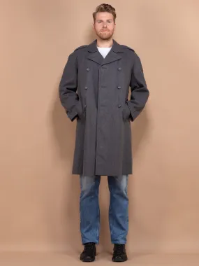 Vintage 70's Men Military Wool Coat in Grey