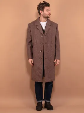Vintage 70's Men Wool Coat in Brown