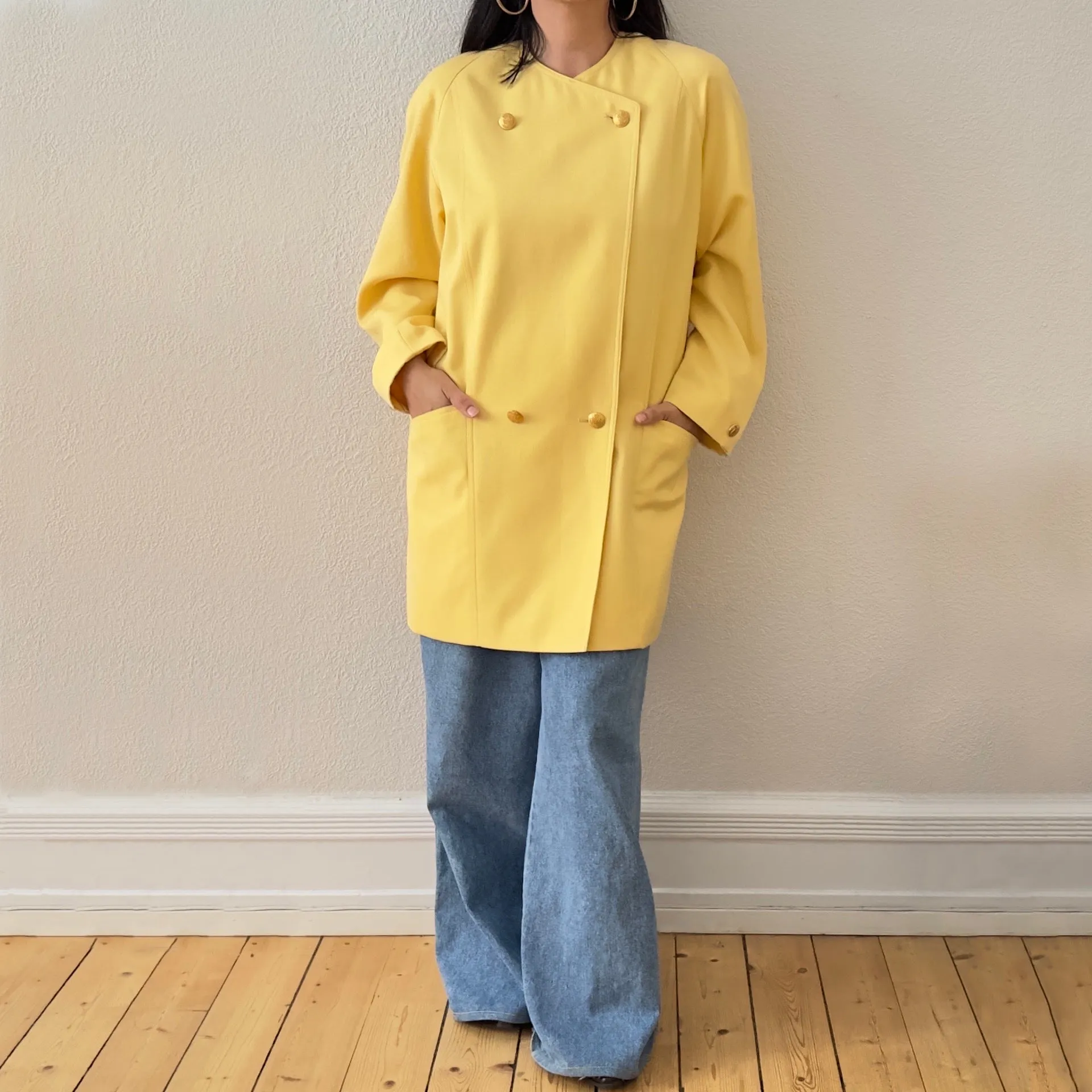 Vintage Yellow Wool Coat