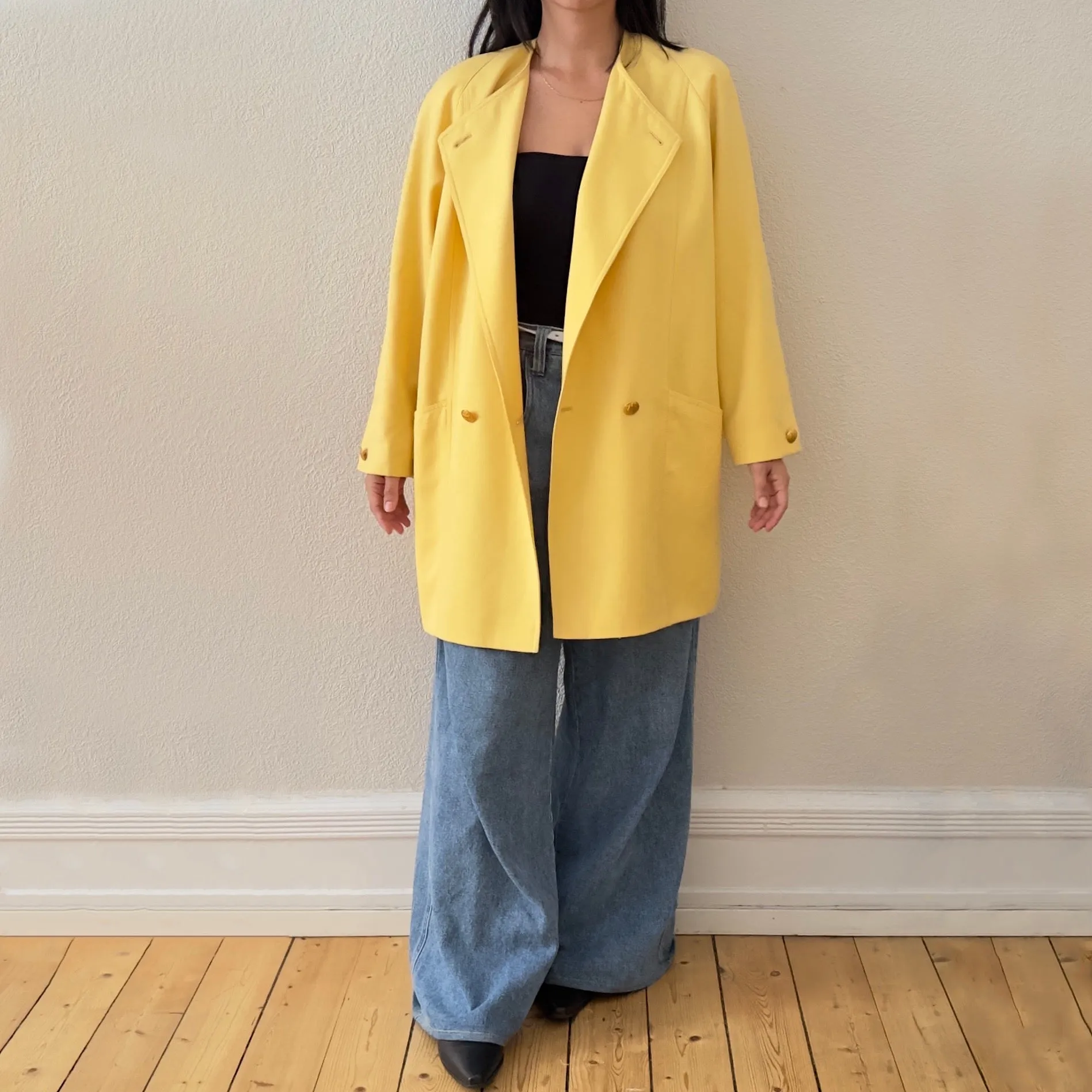 Vintage Yellow Wool Coat