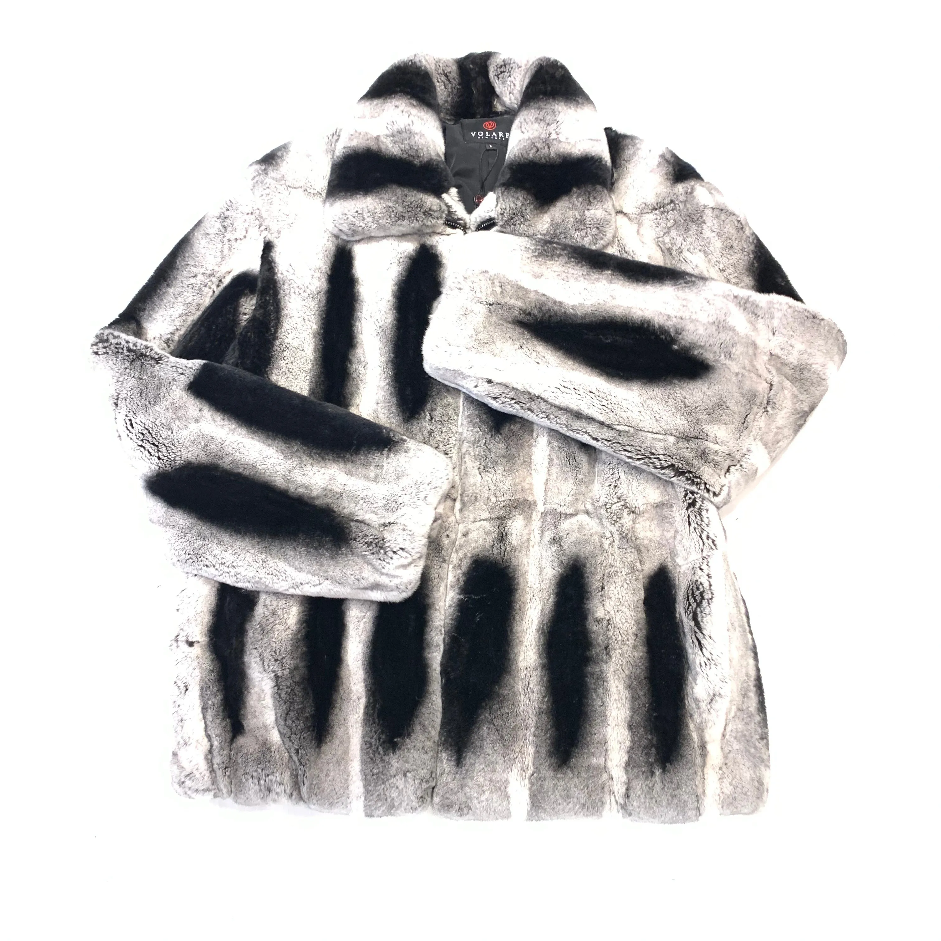 Volare Men's Rex Rabbit Chinchilla Fur Coat