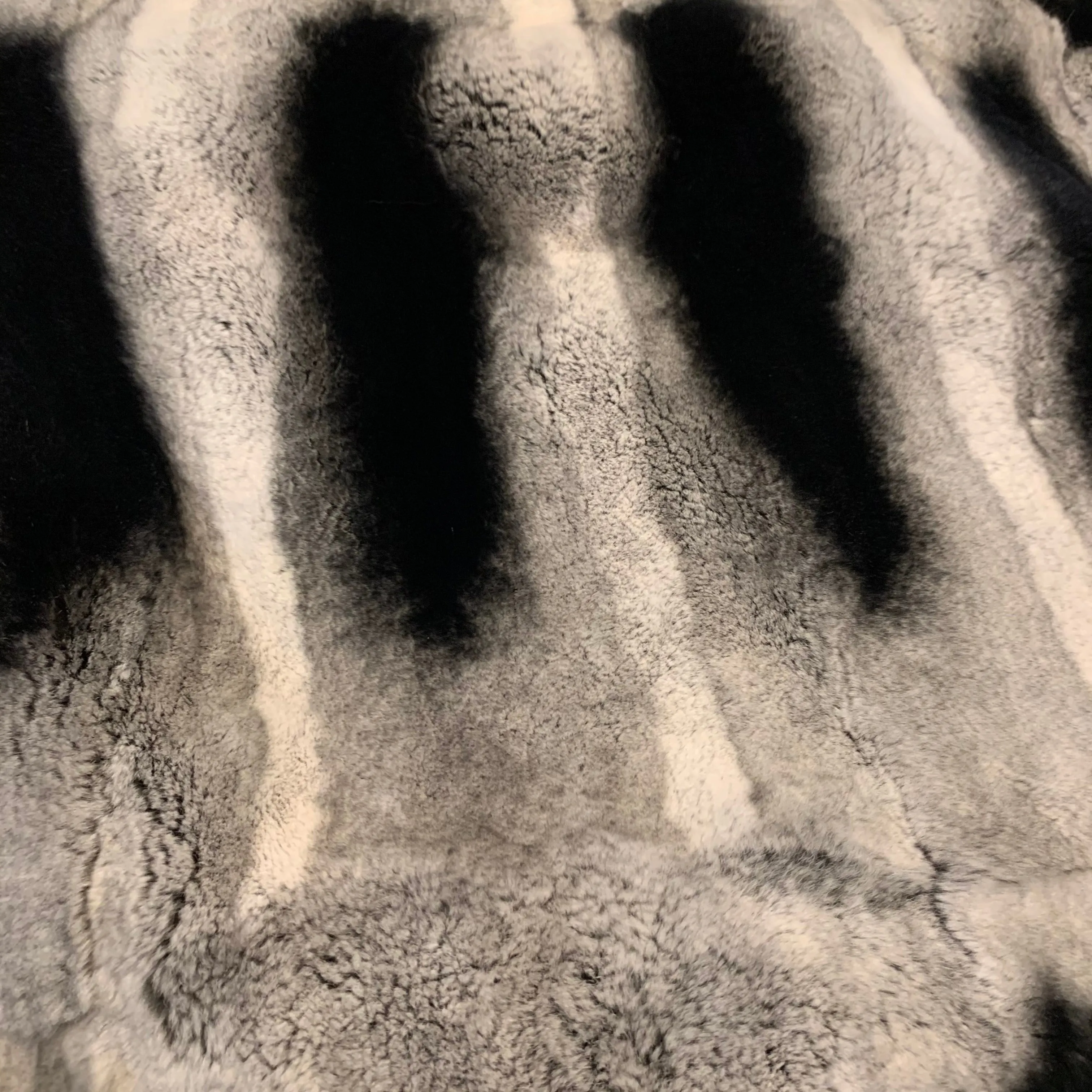 Volare Men's Rex Rabbit Chinchilla Fur Coat