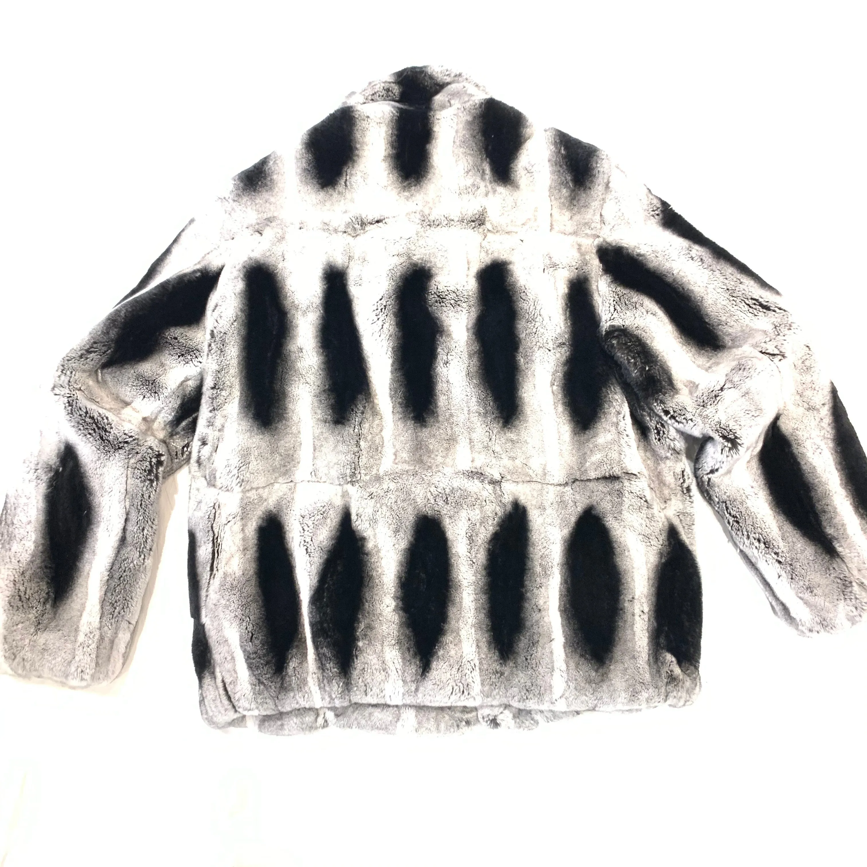 Volare Men's Rex Rabbit Chinchilla Fur Coat