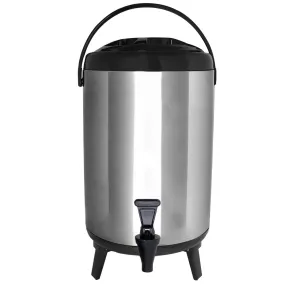 Vollum Stainles Steel Insulated Beverage Dispenser – Insulated Thermal Hot and Cold Beverage Dispenser – 12 Liter Drink Dispenser with Spigot for Hot Tea & Coffee, Cold Milk, Water, Juice & More BLACK