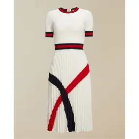 Women Fynlie-Knitted Dress With Pleated Skirt - Ivory