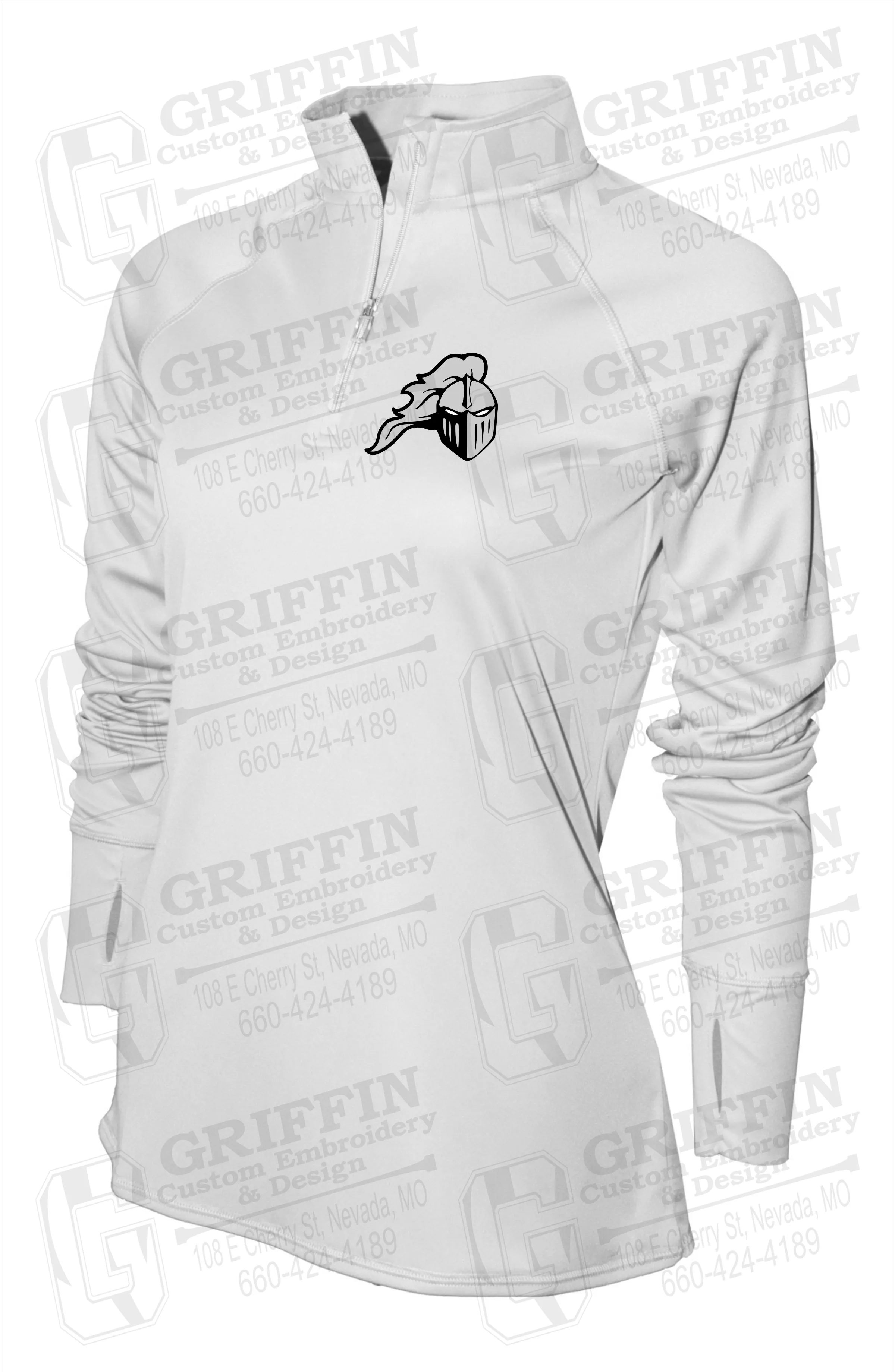 Women's Dry-Fit 1/4 Zip - NEVC Knights Helmet Logo