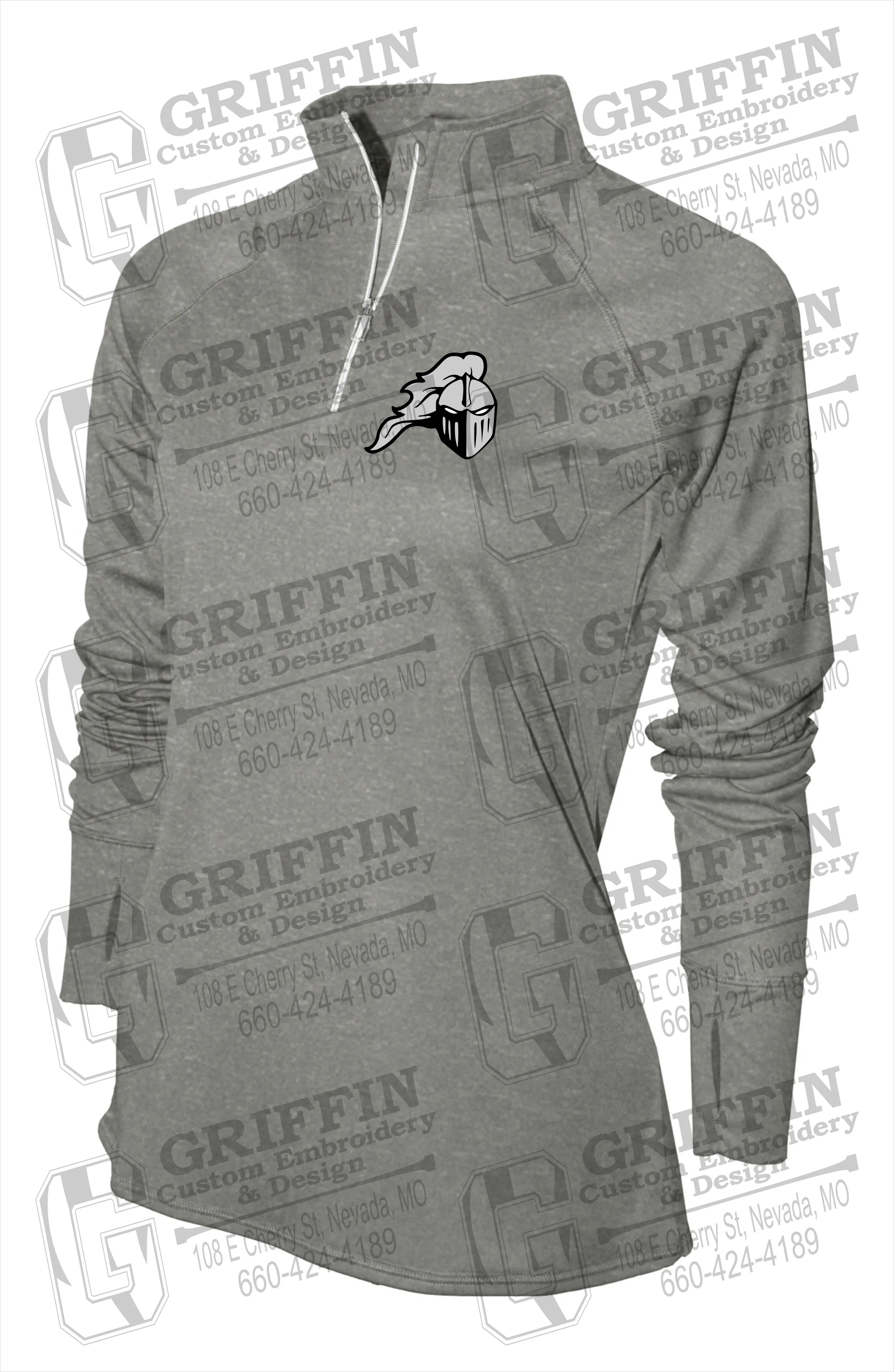 Women's Dry-Fit 1/4 Zip - NEVC Knights Helmet Logo