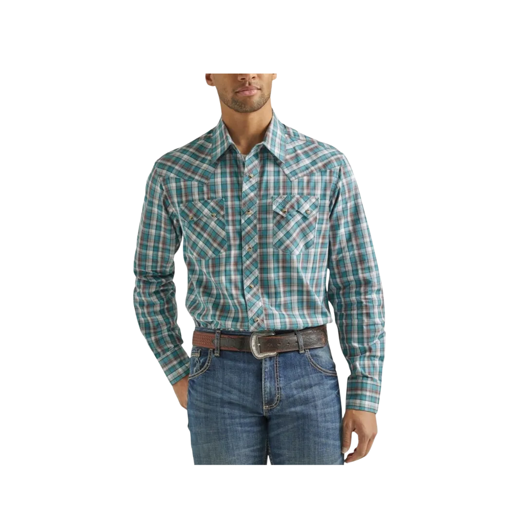 Wrangler Men's Retro Plaid Turquoise Shirt