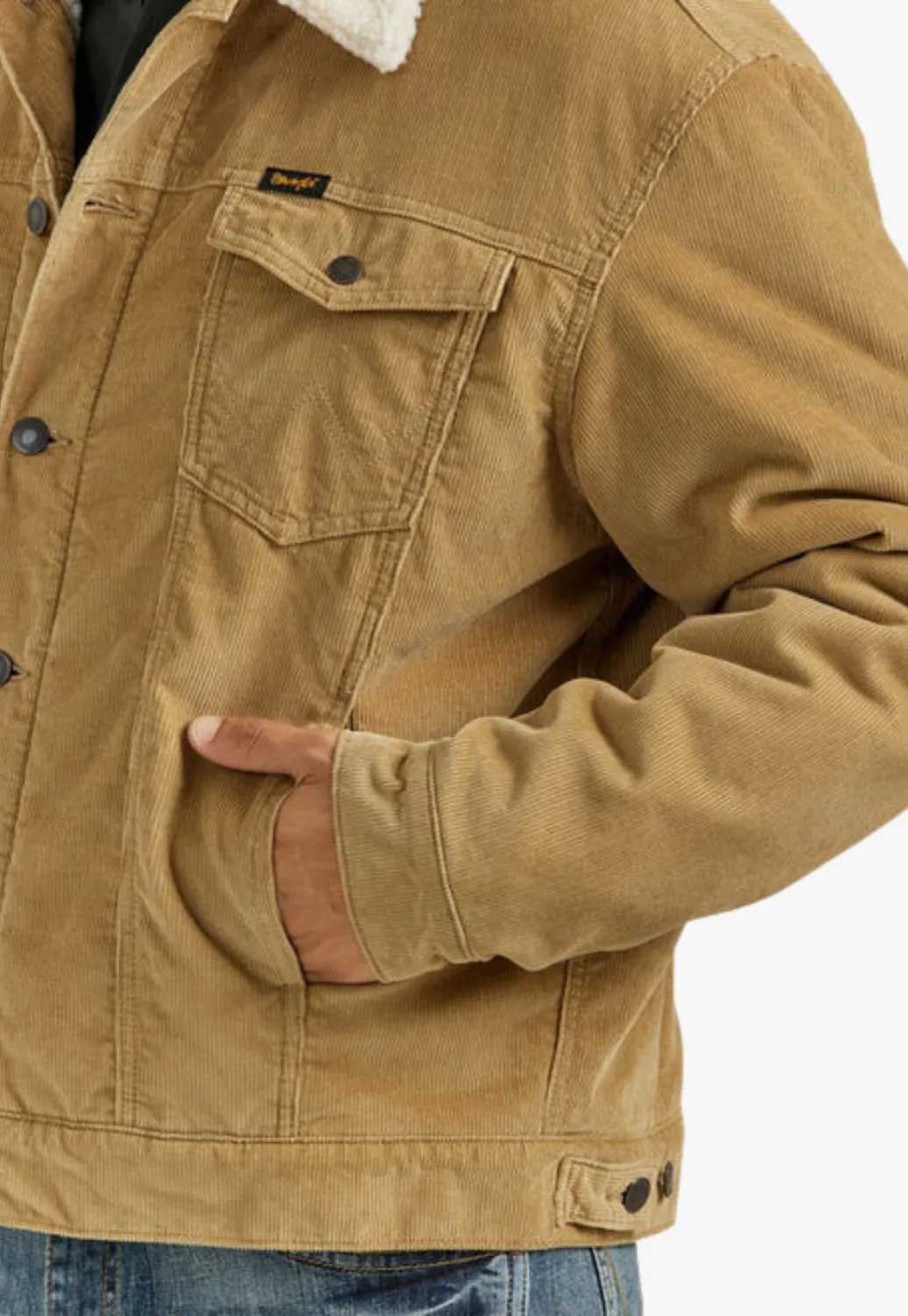 Wrangler Mens Sherpa Lined Corduroy Jacket