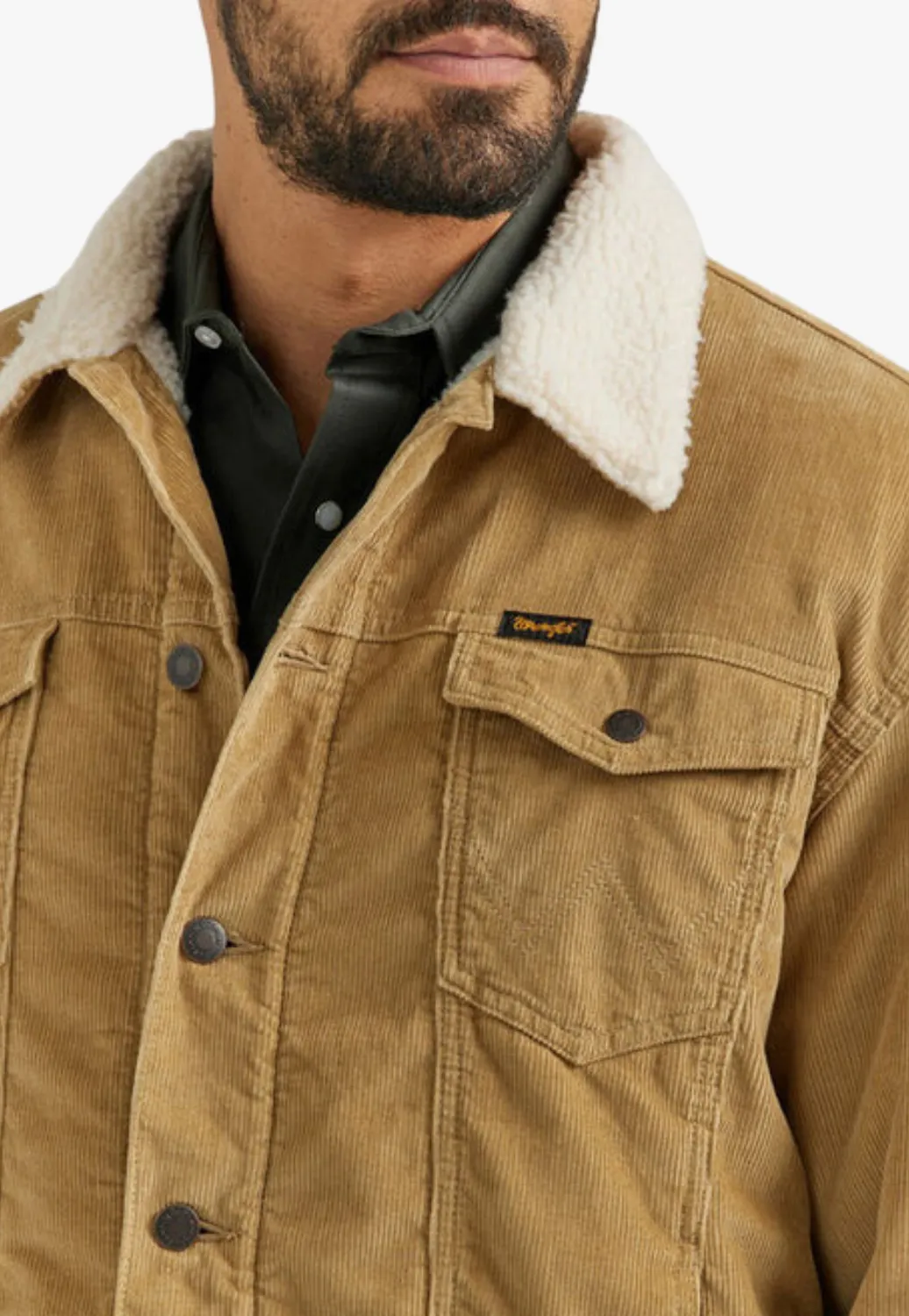 Wrangler Mens Sherpa Lined Corduroy Jacket